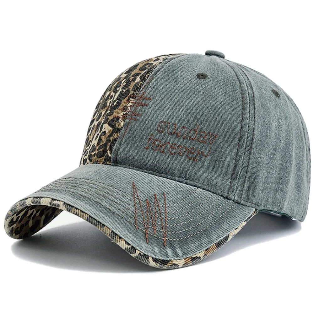 Y2K Baseball Cap Fashion Leopard Patch For Women