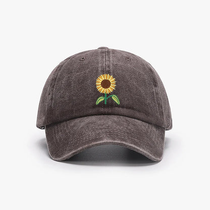 Sunflower Baseball Cap Embroidered Plant Dad Trucker Hat
