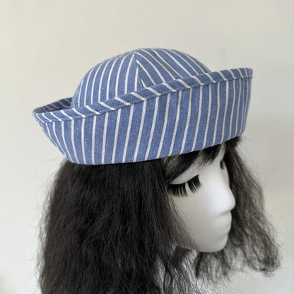 Fashion Bucket Hat For Women Korean Style Striped Sailor Cap Spring Autumn