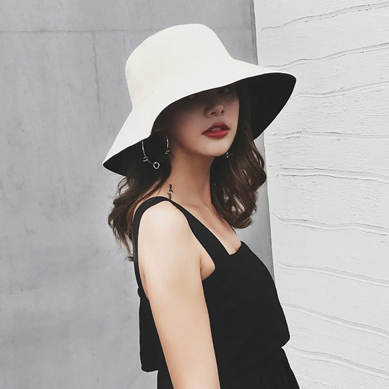 Double-sided Foldable Bucket Hat for Women Summer