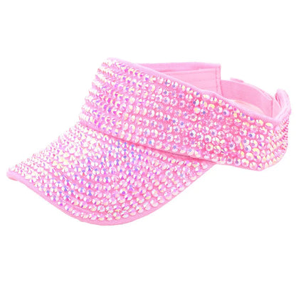 Rhinestone Empty Top Cap Casual Women Sun Visor