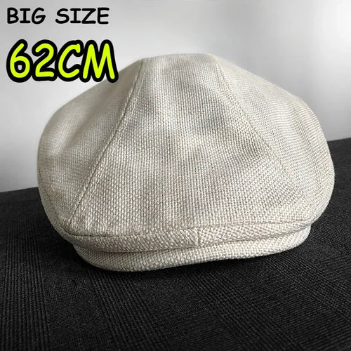 Big Size Summer Linen Solid Newsboy Caps