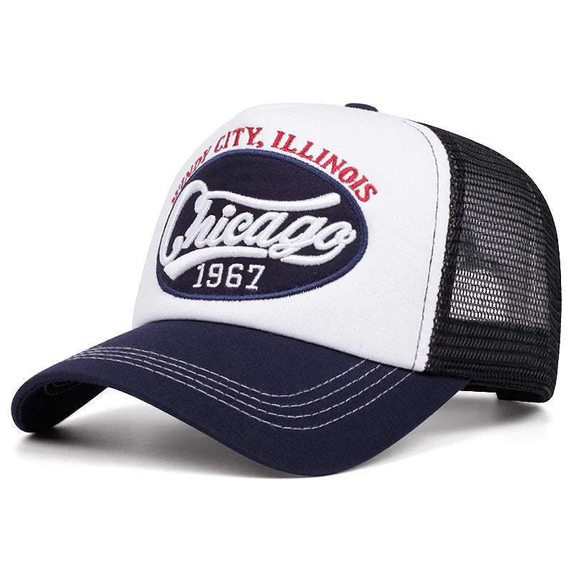 Chicago 1967 Letter Embroidered Sponge Baseball Cap, Men's and Women's
