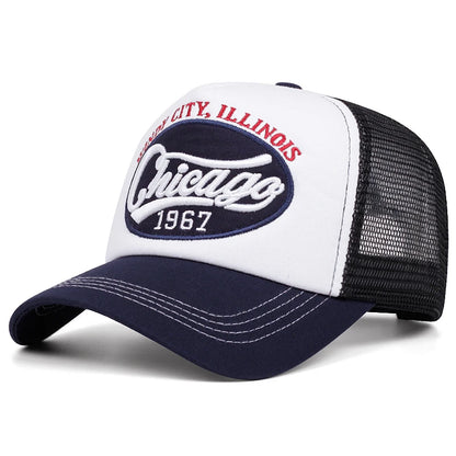Chicago 1967 Letter Embroidered Sponge Baseball Cap, Men's and Women's