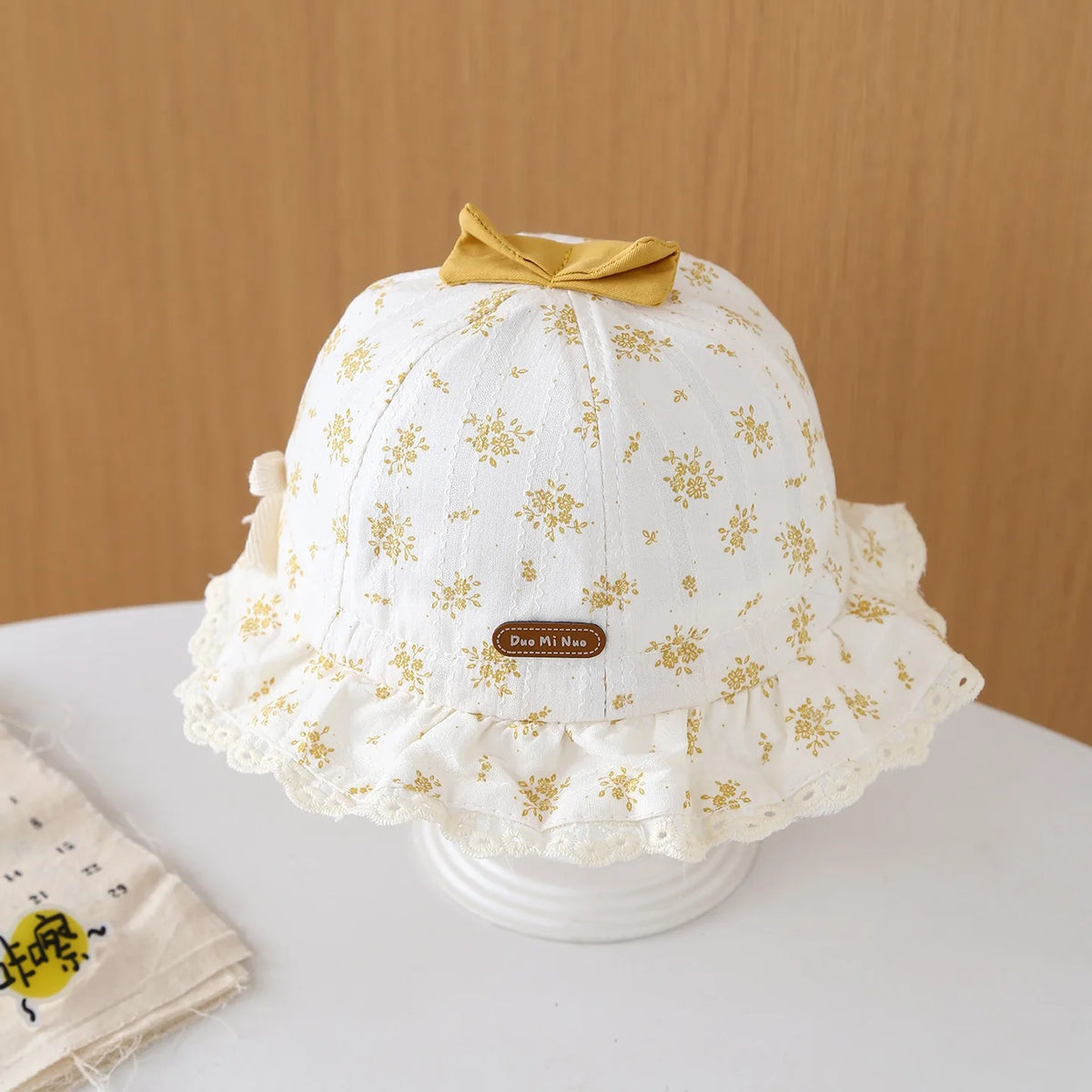 2026 New Baby Hat Spring Autumn Thin Butterfly Knot Floral Fisherman Cap