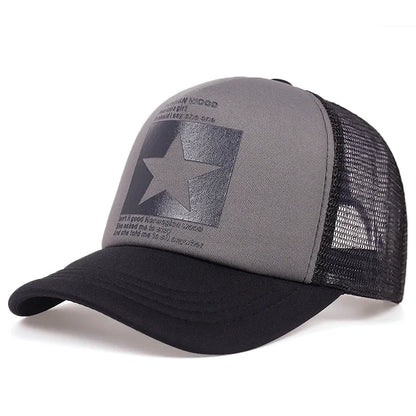 Unisfive-pointed Star Printed Baseball Cap Spring Summer Breathable Net Caps Men Women