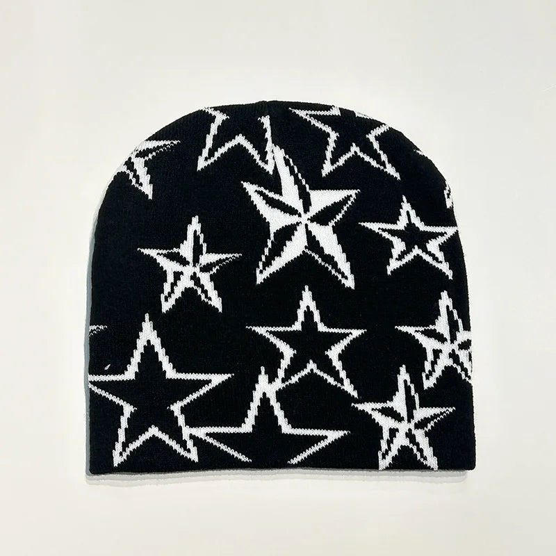 Fashion Printed Knitted Hat Women Men Couple Warm Y2k Beanies Bonnet Wool
