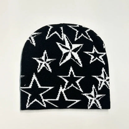 Fashion Printed Knitted Hat Women Men Couple Warm Y2k Beanies Bonnet Wool