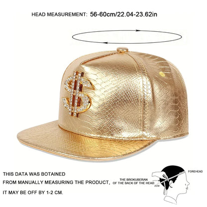 Unisex S Label Python Patterned Leather Hip-hop Hats Spring Autumn