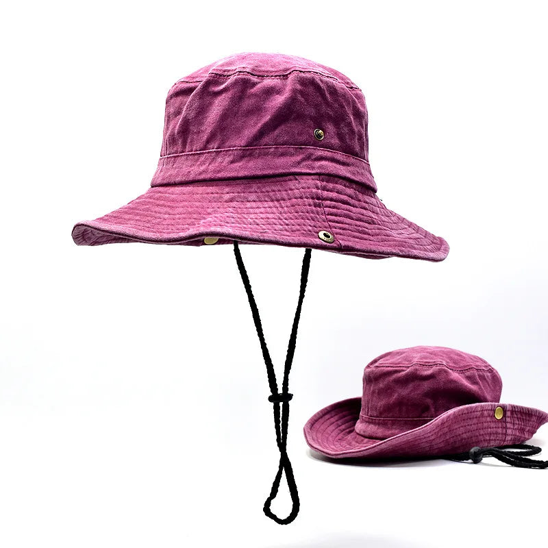 New Washed Cotton Bucket Hats Spring Summer Men Women