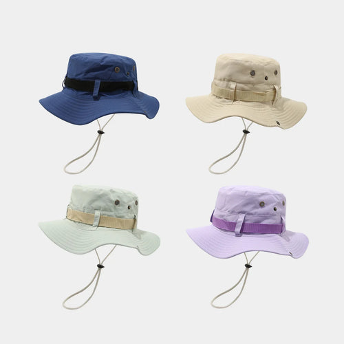 Drawstring Wide Brim Fisherman Hat Men's and Women's Summer