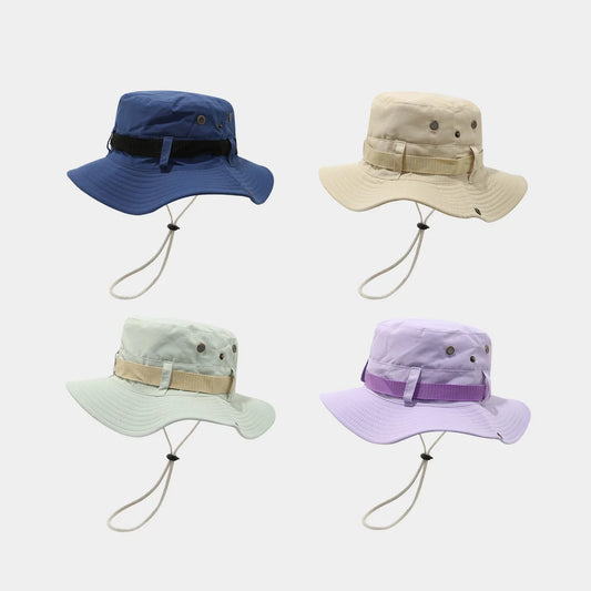 Drawstring Wide Brim Fisherman Hat Men's and Women's Summer