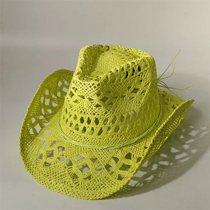 Vintage Summer Beach Bohemian Straw Hat Shell Women Men