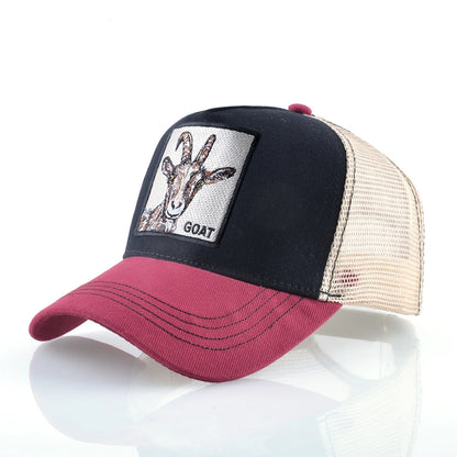 Fashion  With Embroidery Goat Patch Four Seasons Baseball Cap For Men Women