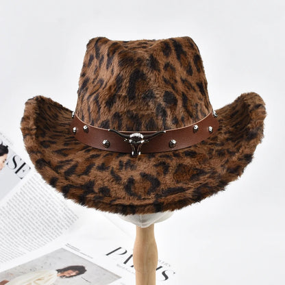 Winter Fluffy Faux Fur Fedora Hats For Women Men
