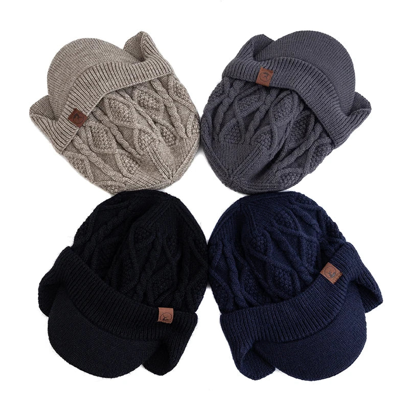 New Unisex Winter Hat Plush Fur Lined Warm Earflap Cap