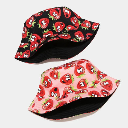 Creative Printed Fruit Pattern Bucket Cap