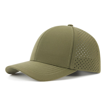 Men Quick Dry Baseball Cap Laser Cut Mesh Ball Curved Brim Snapback Hat