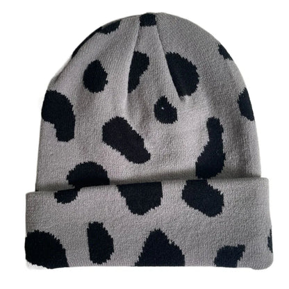 Winter Leopard Knitted Hats For Women Men Outdoor