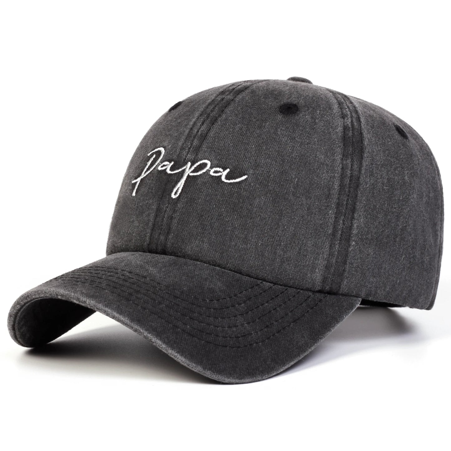 Unisex Mama Papa Letter Embroidery Washed Baseball Cap Spring Autumn