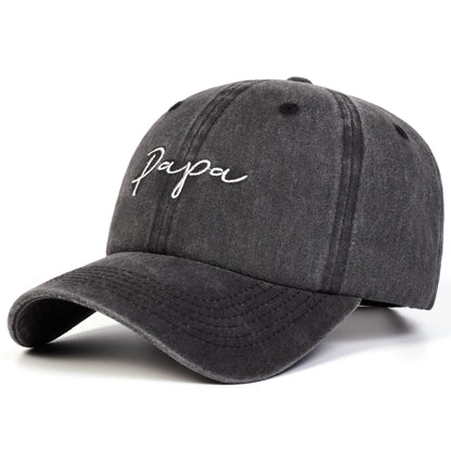 Unisex Mama Papa Letter Embroidery Washed Baseball Cap Spring Autumn