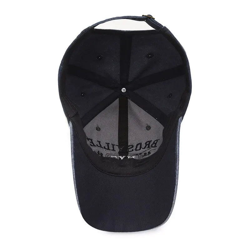 Four Seasons Men's Baseball Cap Casual Wash Embroidered Cap Curved Brim Bowler Sun Hat