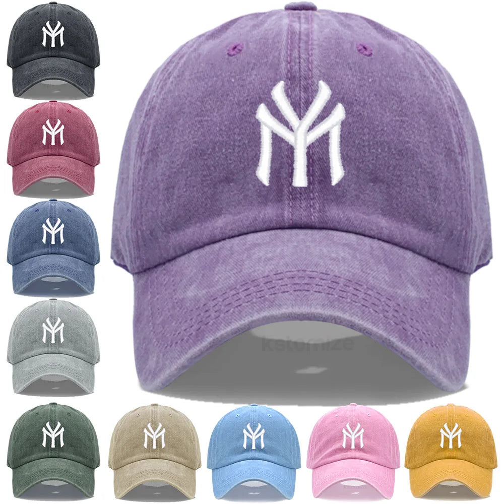 Letter MY Embroidery Baseball Cap Women Men Adjustable