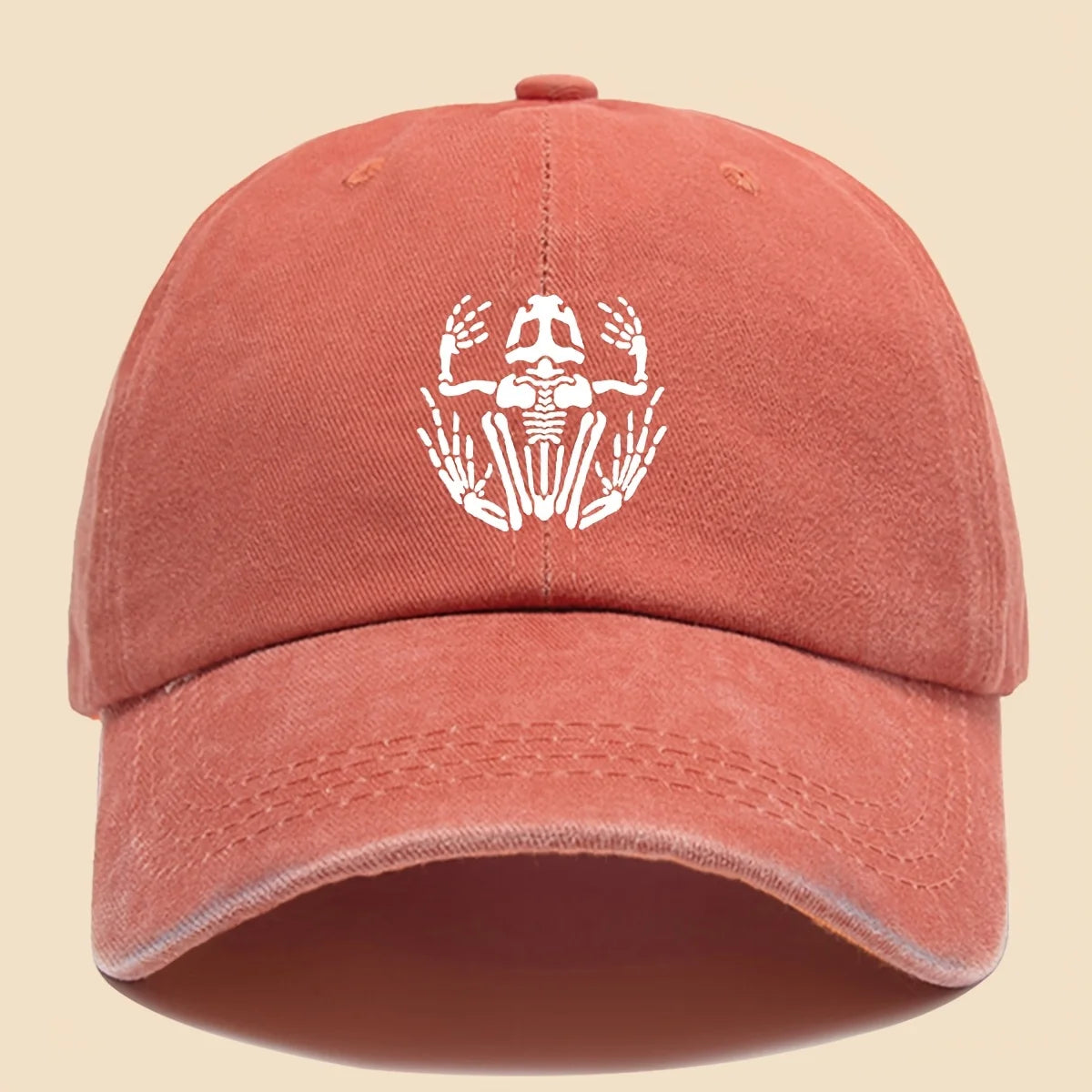 Skeleton Frog Printed Baseball Hat for Men and Women