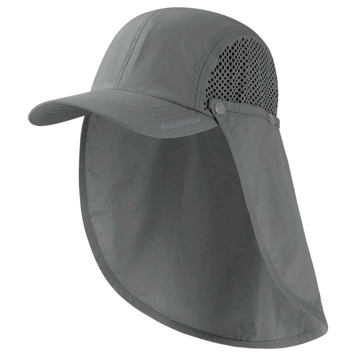 UPF 50+ Foldable Fishing Hat Baseball Cap With Removable Neck Flap Portable