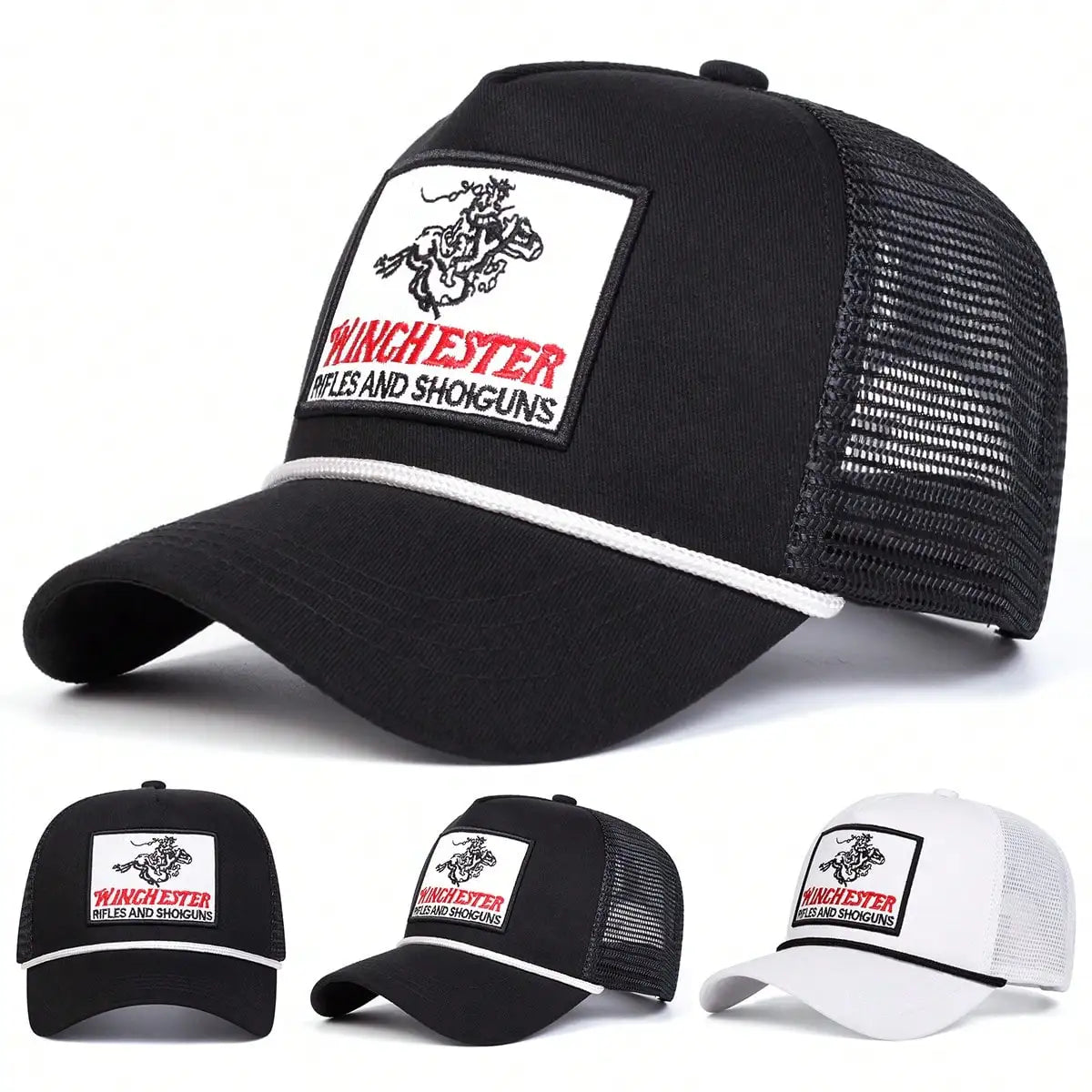 WINCHESTER RIFLES AND SHOTGUNS Truck Driver Cap Personalized Embroidered Letter Baseball Hat Streetwear Mesh Cap