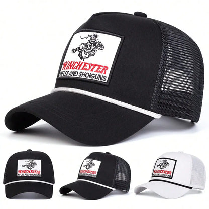 WINCHESTER RIFLES AND SHOTGUNS Truck Driver Cap Personalized Embroidered Letter Baseball Hat Streetwear Mesh Cap