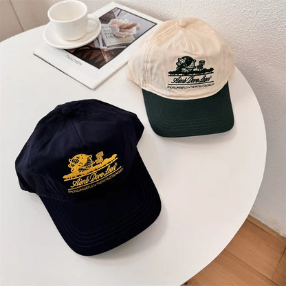 Unisex Letter Embroidery Breathable Baseball Caps Spring and Autumn Outdoor Adjustable Casual Hat Sunscreen Hat