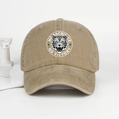 Tiger Logo Washed Baseball Cap Soft Comfortable Lightweight Breathable Adjustable Trendy Fashion Unisex