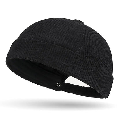 New Corduroy Brimless Cap For Men Women Adjustable