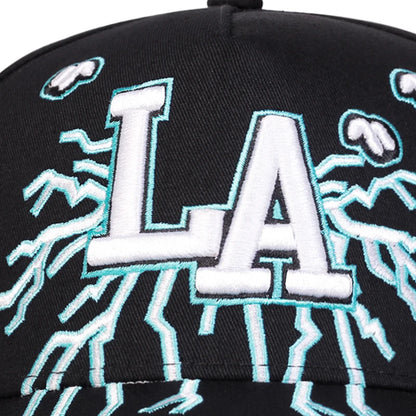 Unisex LA Embroidery Lightning Baseball Caps Spring Autumn
