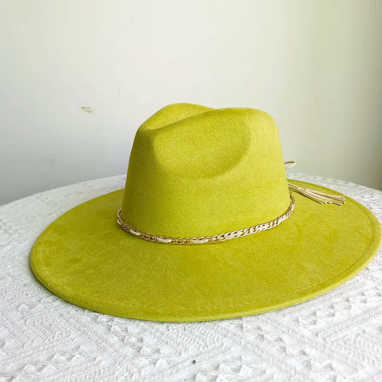 New Free People Rancher Suede Wide Brim Hat Felt Jazz Hat, Classic Church Hat