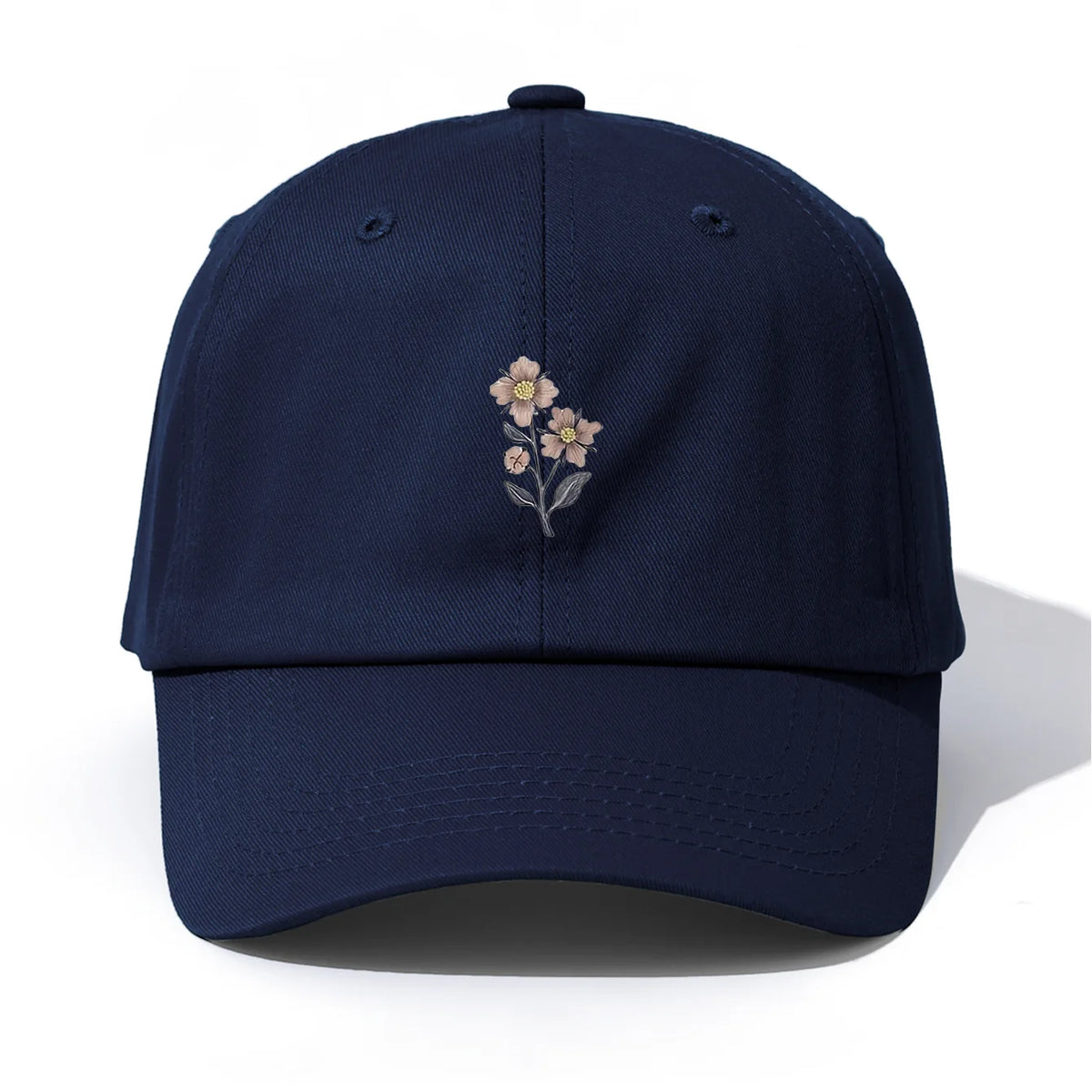 Flower Print  Baseball Cap For Adults Minimalist Retro Style Casual Soft Adjustable Dad Hat Perfect As Gift