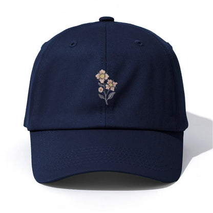 Flower Print  Baseball Cap For Adults Minimalist Retro Style Casual Soft Adjustable Dad Hat Perfect As Gift