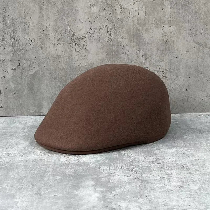 Winter High Quality Thick Wool Felt Classic Forward Cap