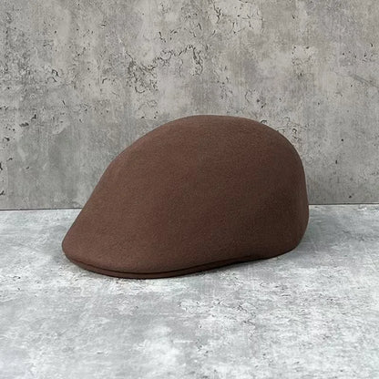 Winter High Quality Thick Wool Felt Classic Forward Cap