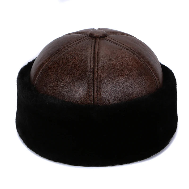 New Style 2025 Retro Cowhide Bomber Hat
