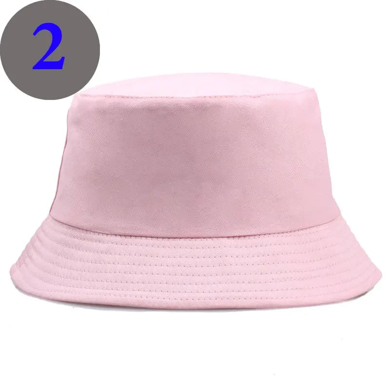 Unisexe Reversible Bucket Hats Man Women Cotton Fisherman Cap Girl Boy
