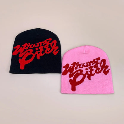 American Color Block Letter Knitted Hats