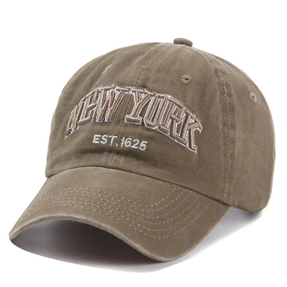 New York Washed Cotton Cap For Men Women