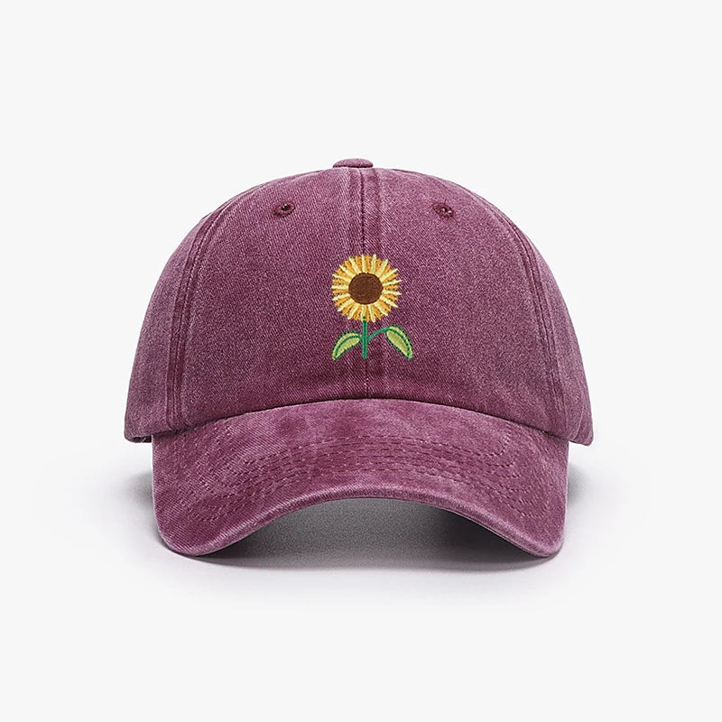 Sunflower Baseball Cap Embroidered Plant Dad Trucker Hat