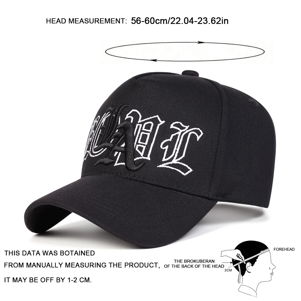 Unisex Gothic LA Embroidery Baseball Caps Spring Autumn