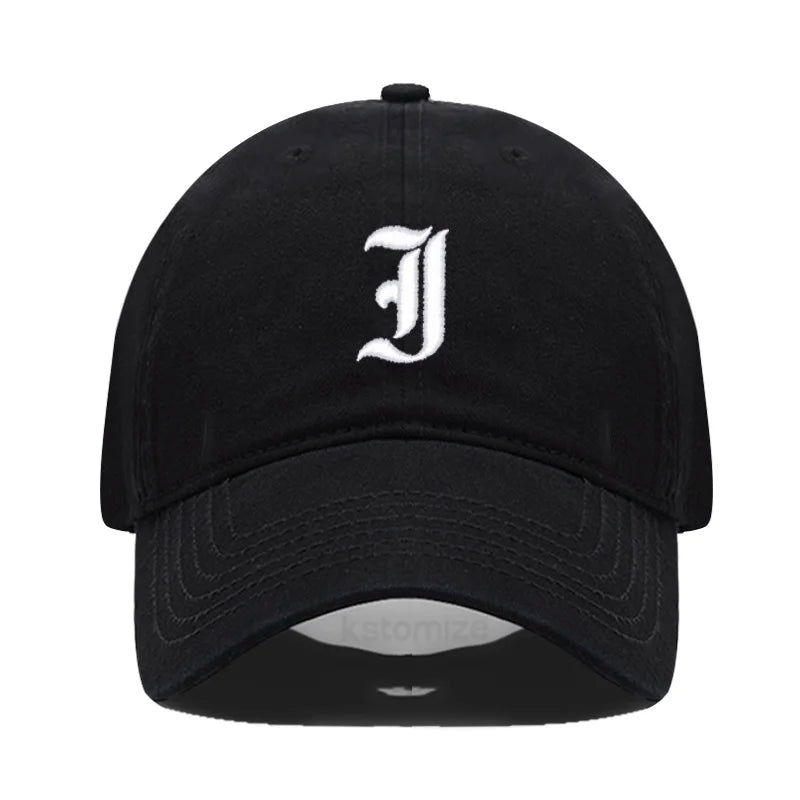 Old English Letter A-Z Embroider Baseball Cap For Men Women