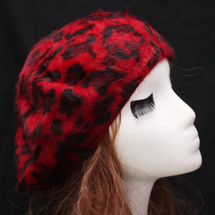 Women's Autumn And Winter Leopard Print Pumpkin Cap