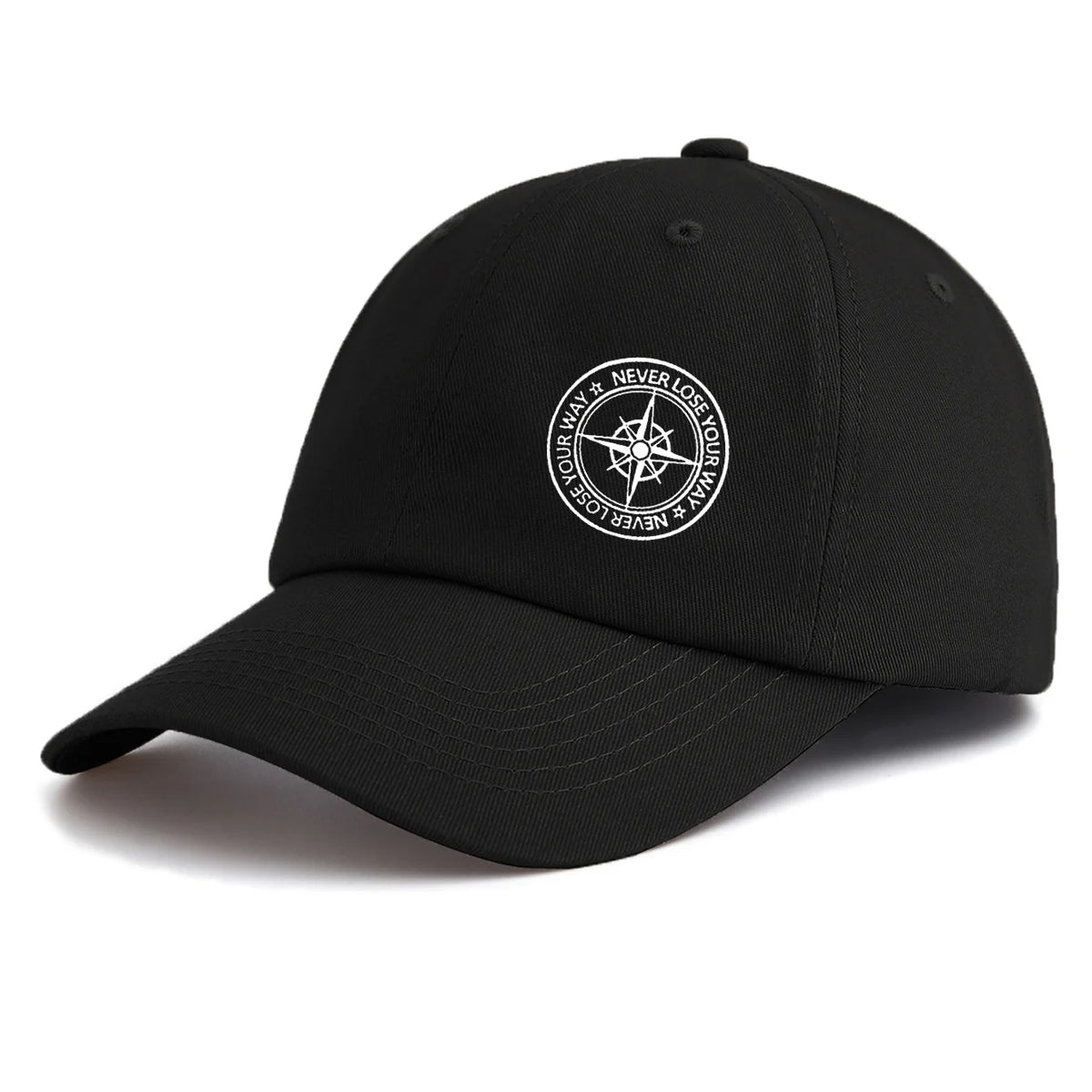 Compass Print  Baseball Cap For Adults Minimalist Retro Style Casual Soft Adjustable Dad Hat Perfect As Gift