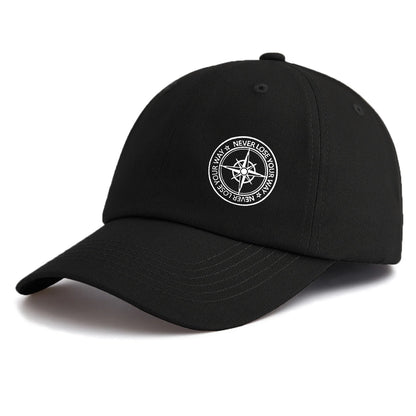 Compass Print  Baseball Cap For Adults Minimalist Retro Style Casual Soft Adjustable Dad Hat Perfect As Gift